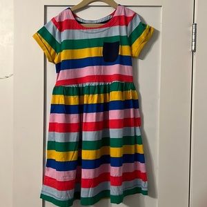 Mini Boden Multi Rainbox Stripe Dress